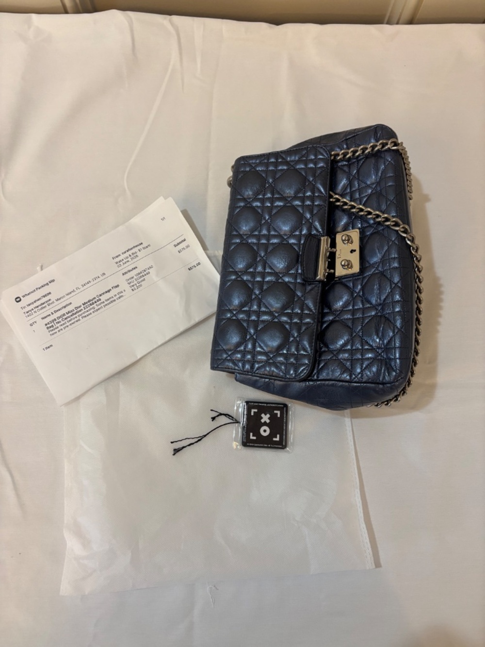 Christian Dior Miss Dior in Metallic Blue Pre-Owned - Picture 15 of 15